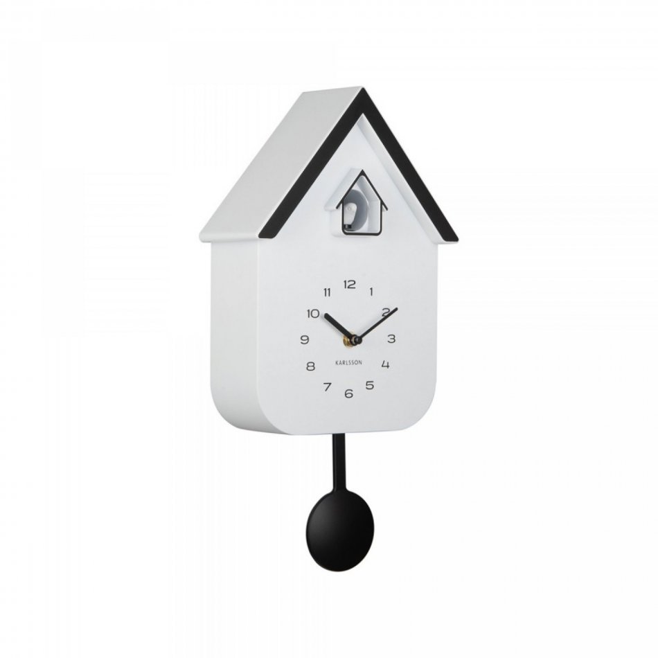 Wall clock Dupla Color Cuckoo white
